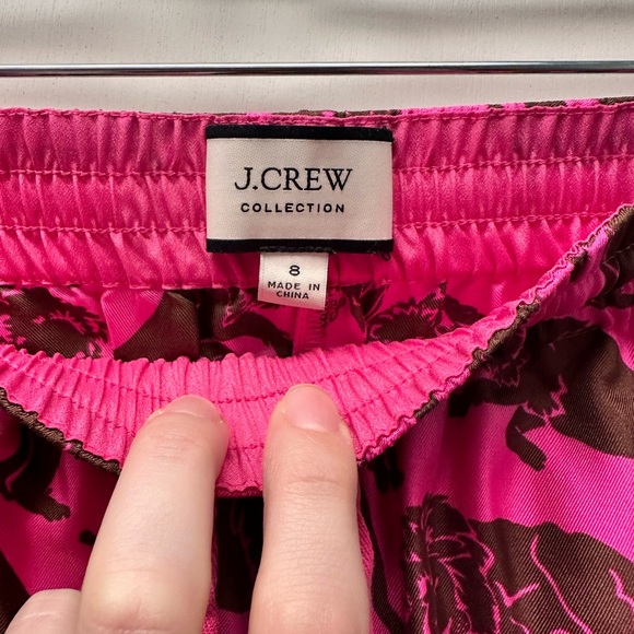 J Crew Collection Silk Twill Relaxed Pant in Sleepy Lion Print Size 8 - Picture 2 of 3